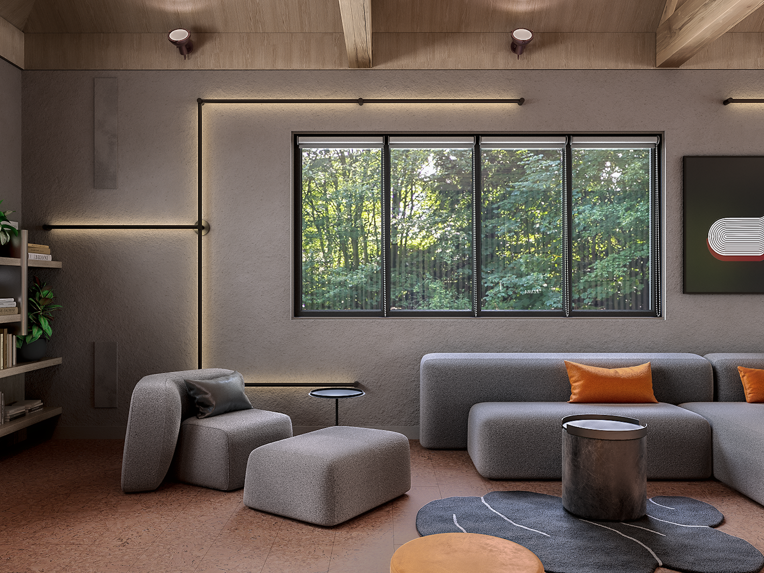 Entertainment room used to develop an interior planning concept