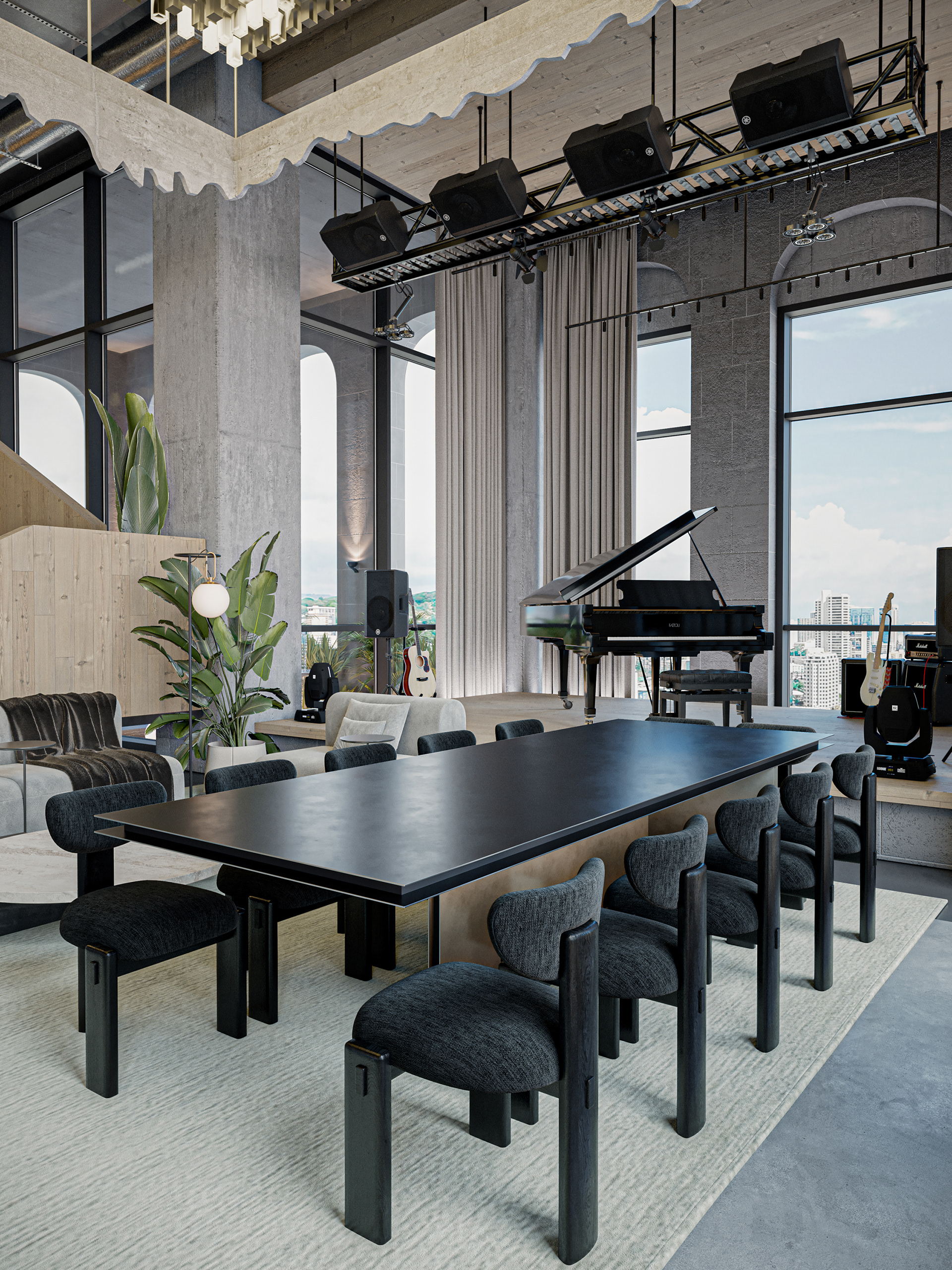 Multi-functional communal interior visualization