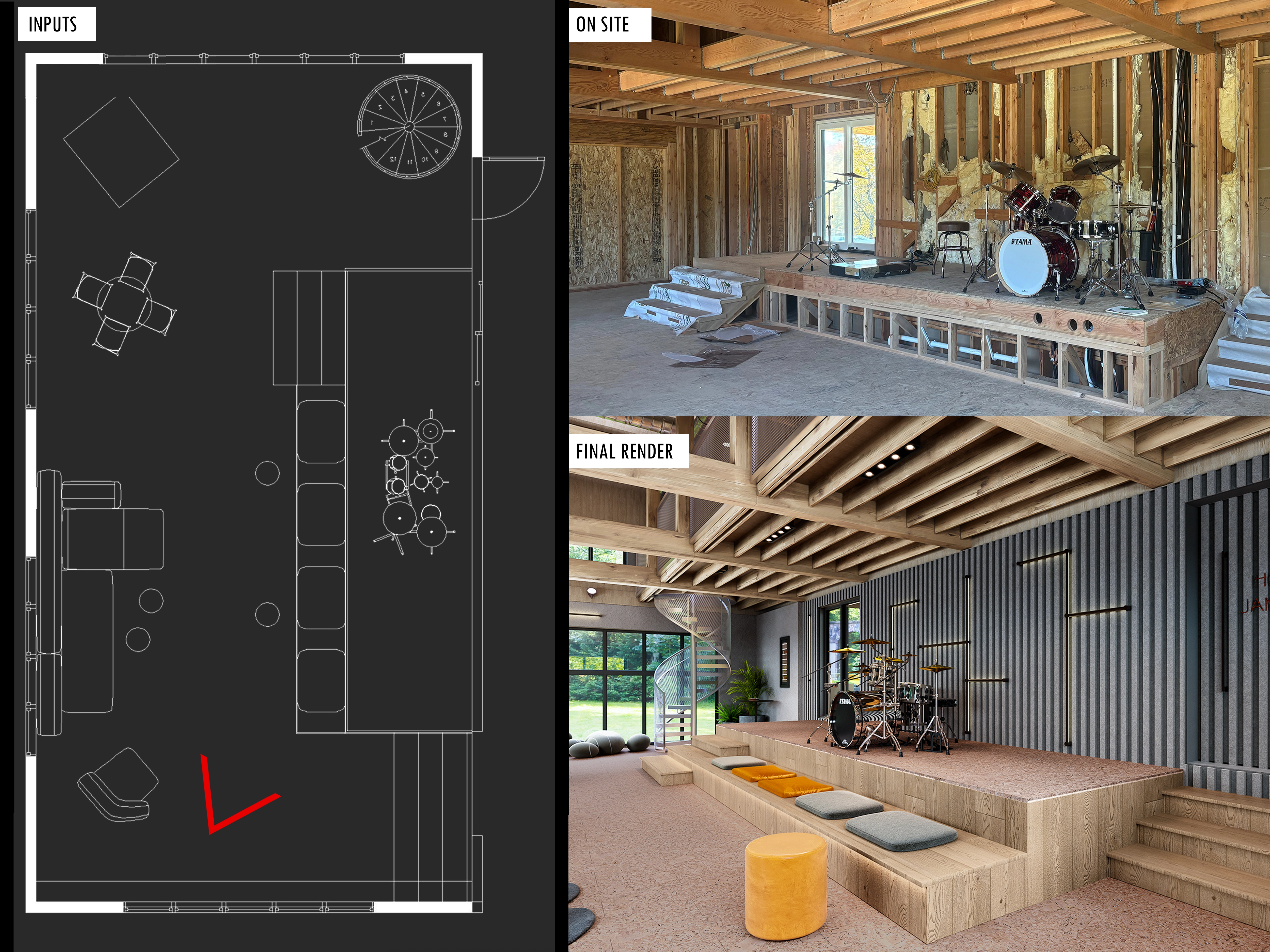 Airbnb game room concept collage