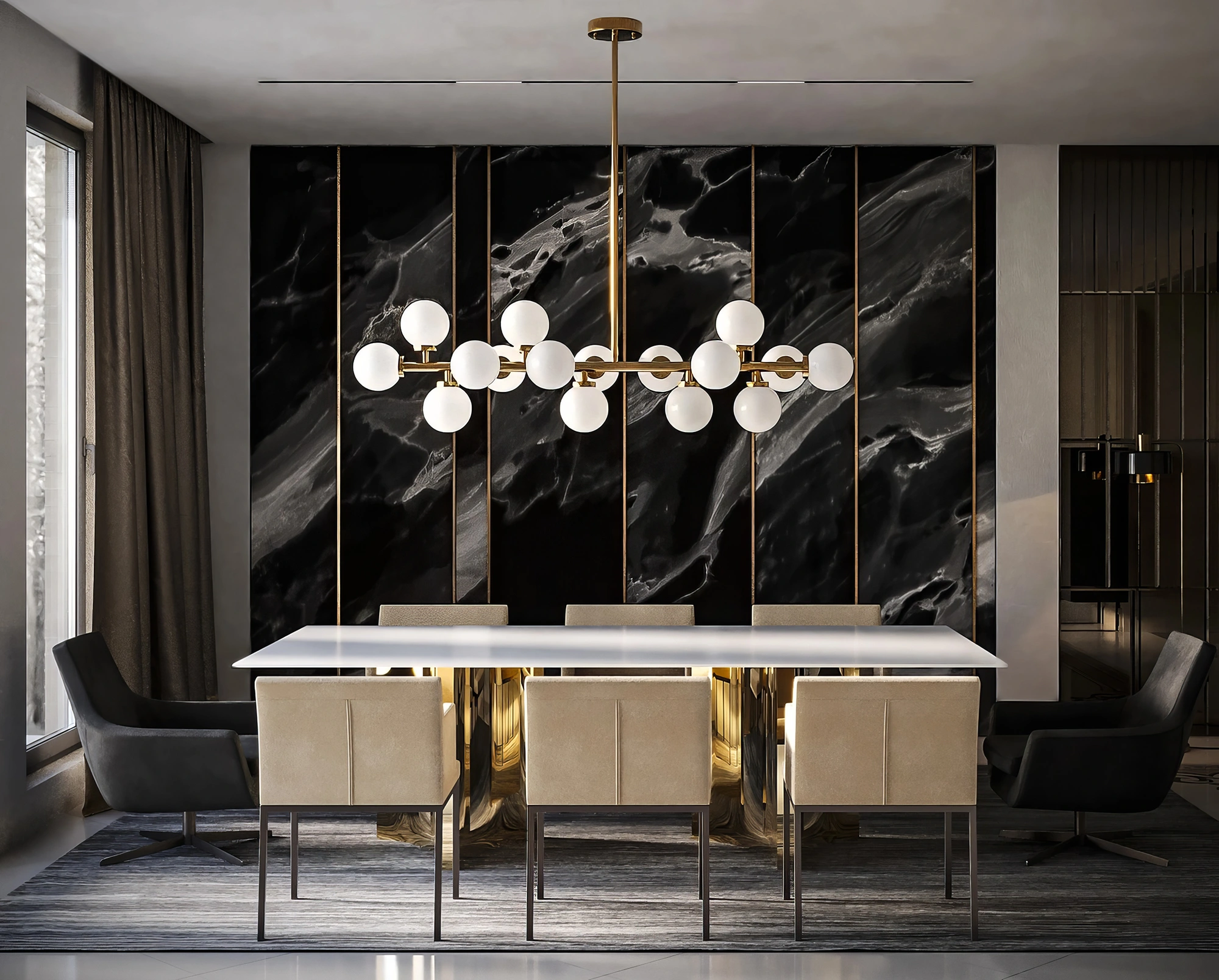 Photorealistic luxury dining room visualization
